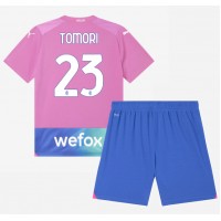 Dres AC Milan Fikayo Tomori #23 Tretina pre deti 2023-24 Krátky Rukáv (+ trenírky)